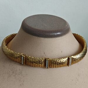 Unsigned Whiting & Davis snake mesh choker necklace